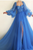 Off the Shoulder Blue Prom Dresses LBQ1053