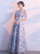 A Line Sweetheart Tulle Floor Length Appliques Cap Sleeves Prom Dresses