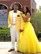 Jewel Floor Length Open Back Yellow Sleeveless Prom Dress with Beading