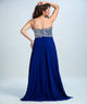 A Line Sweetheart Chiffon Sweep Train Sleeveless Prom Dresses With Beadings