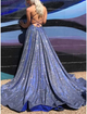 A-Line  Prom Formal Evening Dress Swith Court Train Polyester with Split GJS215