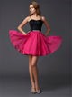 A Line Spaghetti Straps Mini Chiffon and Lace Homecoming Dresses 