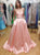 Sweetheart Sweep Train Pink Pleated Prom Dresses with Beadings 
