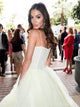 Ruffles Tulle Prom Dresses Sweep Train