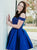 Chic Off the shoulder Royal Blue Homecoming Dress with Beadings 
