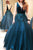 Ball Gown V-Neck Sleeveless Sweep Train Embroidery Long Prom Dress ZXS1035