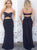 Sheath Black Spaghetti StrapsChiffon Prom Dresses