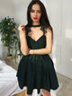 Dark Green Bateau Homecoming Short Prom Dresses with Lace and Plates