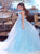 Ball Gown Tulle Sleeveless Prom Dresses With Applique Sweep Train Detachable