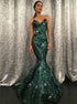 Green Mermaid Sweetheart Sequined Prom Dress LBQ0160