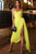 Sexy  Chiffon Yellow Split Front Long Prom Dresses GJS712