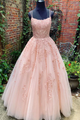 Tulle Lace Long Prom Evening DRESS with Sleeveless Scoop GJS022