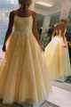 Yellow Long Prom Dress with Lace Up Back LBQ1429