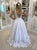 A Line Scoop Tulle Appliques Prom Dresses With Sweep Train LBQ0277