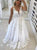 A Line Scoop Tulle Appliques Prom Dresses With Sweep Train LBQ0277
