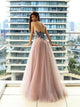 Decent A Line Sweetheart Tulle Yarn Floor Length Prom Dresses with Beadings