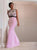 Mermaid Scoop Open Back Satin Prom Dresses With Appliques Sweep Train