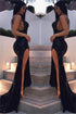 Sheath Sequin Criss Cross Prom Dress with Slit LBQ0131