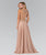 A Line Scoop Beadings Chiffon Sweep Train Prom Dresses LBQ0305