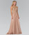 A Line Scoop Beadings Chiffon Sweep Train Prom Dresses