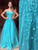 Blue Sweetheart Floor-Length A-line Prom Dress with Beading Appliques Pearls GJS675