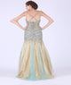Mermaid Spaghetti Straps Sequins Tulle Sleeveless Prom Dresses