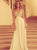 A Line Floor Length Ivory Chiffon Prom Dresses with Embroidery 