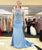 Mermaid Satin Appliques Sweep Train Prom Dresses LBQ0308