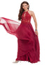 A Line Chiffon Spaghetti Straps Prom Dresses With Appliques LBQ0254