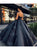 A Line Spaghetti Straps Satin Floor Length Dark Blue Prom Dresses With Appliques