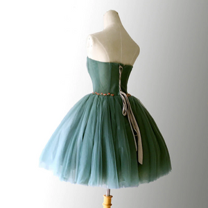 Beautiful Hunter Green Tulle Sweetheart Short Homecoming Halloween Vintage Dress GJS665
