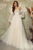 Off The Shoulder Tulle Wedding Dress Long Sleeve A Line LBQW0124