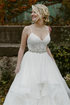 Lace Ruffles Tulle Ball Gown Spaghetti Strap Wedding Dresses LBQW0165