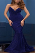 Sparkly Sequin Mermaid Backless V Neck Prom Dresses LBQ1526