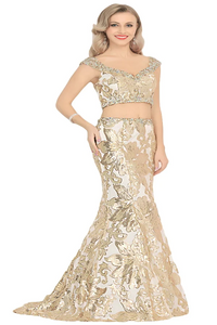 V Neck Mermaid Tulle Prom Dresses With Rhinestones LBQ0294