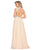 A Line Chiffon Scoop Open Back Sweep Train Prom Dresses With Appliques