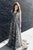 Beautiful A line  Gray Sequins V Neck Tulle Long Prom Evening Dress GJS208