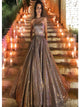 A Line Sequins Pleats Prom Dresses with Sweep Train