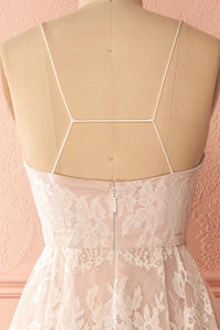 A Line Asymmetrical Sweetheart Spaghetti Sleeveless Open Back Prom Dress GJS139