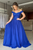 Off Shoulder Blue/Pink/Green/Burgundy Lace Top Long Prom Dress GJS681