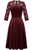 Burgundy 3/4 Sleeves Lace Formal Dress Halloween Dress GJS663