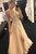 Deep V Neck Beadings Tulle Split Prom Dress LBQ0608