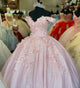 Tulle Princess Off-the-shoulder Appliqués Long Formal Prom Dress ZXS615