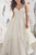 A Line V Neck Chiffon Wedding Dress  LBQW0078