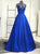 Chic A Line Spaghetti Straps Satin Pleats Prom Dresses