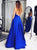 Chic A Line Spaghetti Straps Satin Pleats Floor Length Prom Dresses