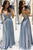 Sparkly Prom Dresses A Line V Neck Backless Formal Evening Dresses GJS237