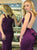 Mermaid Crew Grape Satin Backless Prom Dresses with Ruffles