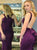 Mermaid Crew Sweep Train Grape Satin Backless Prom Dress with Ruffles