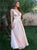 A Line Deep V Neck Pink Tulle Backless Prom Dress with Sequins
